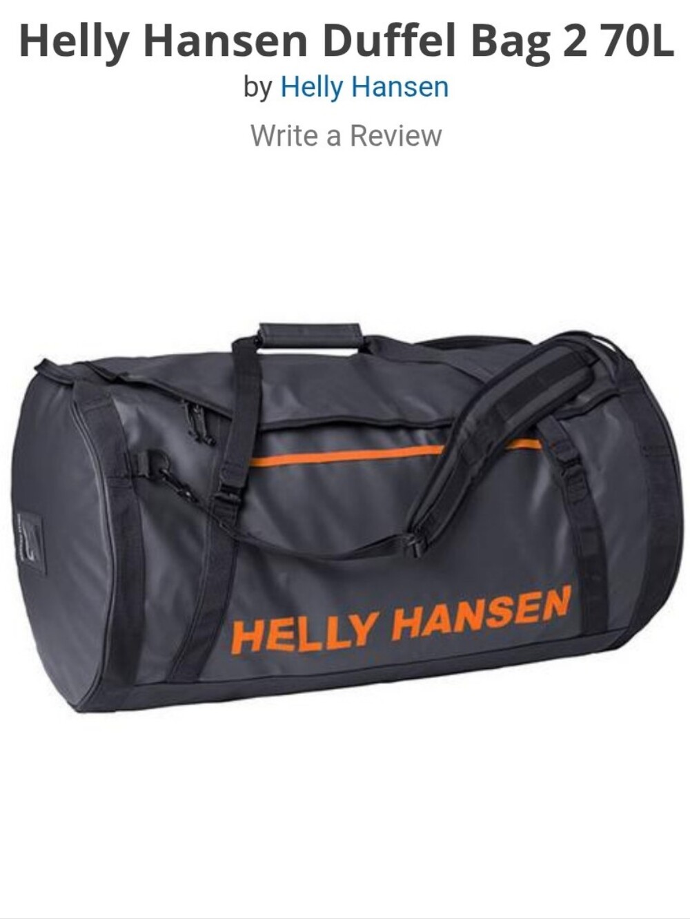 Helly Hansen 70L Duffel Bag/Backpack Combo 2 Graphite / Size - 26"×14" / Navy